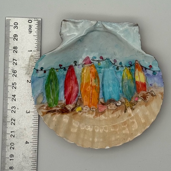 Handmade Surfboard Christmas Seashell Decor - Picture 3 of 5